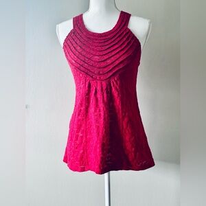 Free People Fuchsia Lace Halter Camisole